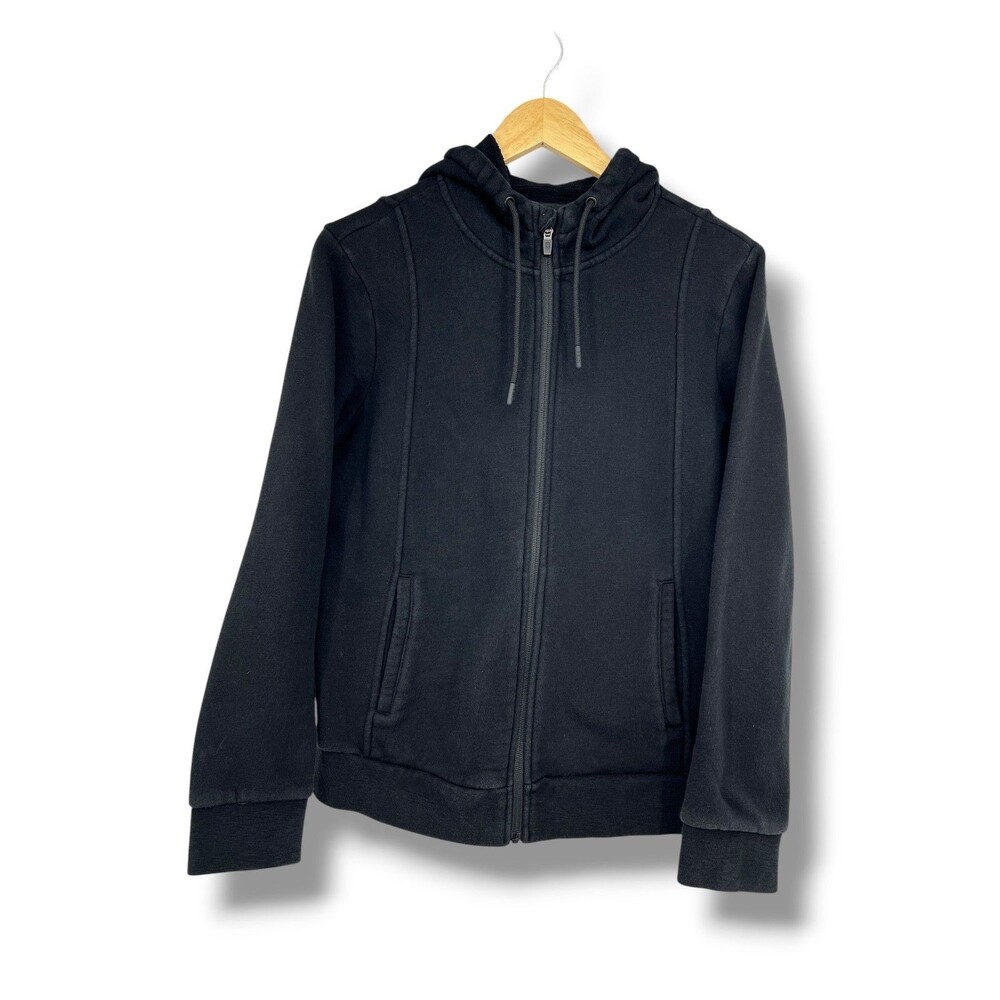 Figs Essential Zip Up Hoodie Women’s M Black Hooded Front Full-Zip Scrubs
